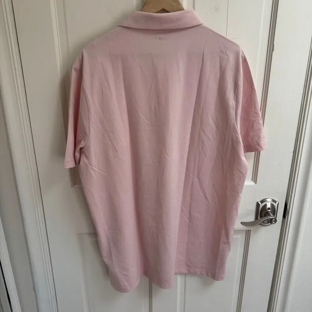 NTW J.Crew Performance Piqué Polo Shirt Light Pink Short Sleeve XL Tall